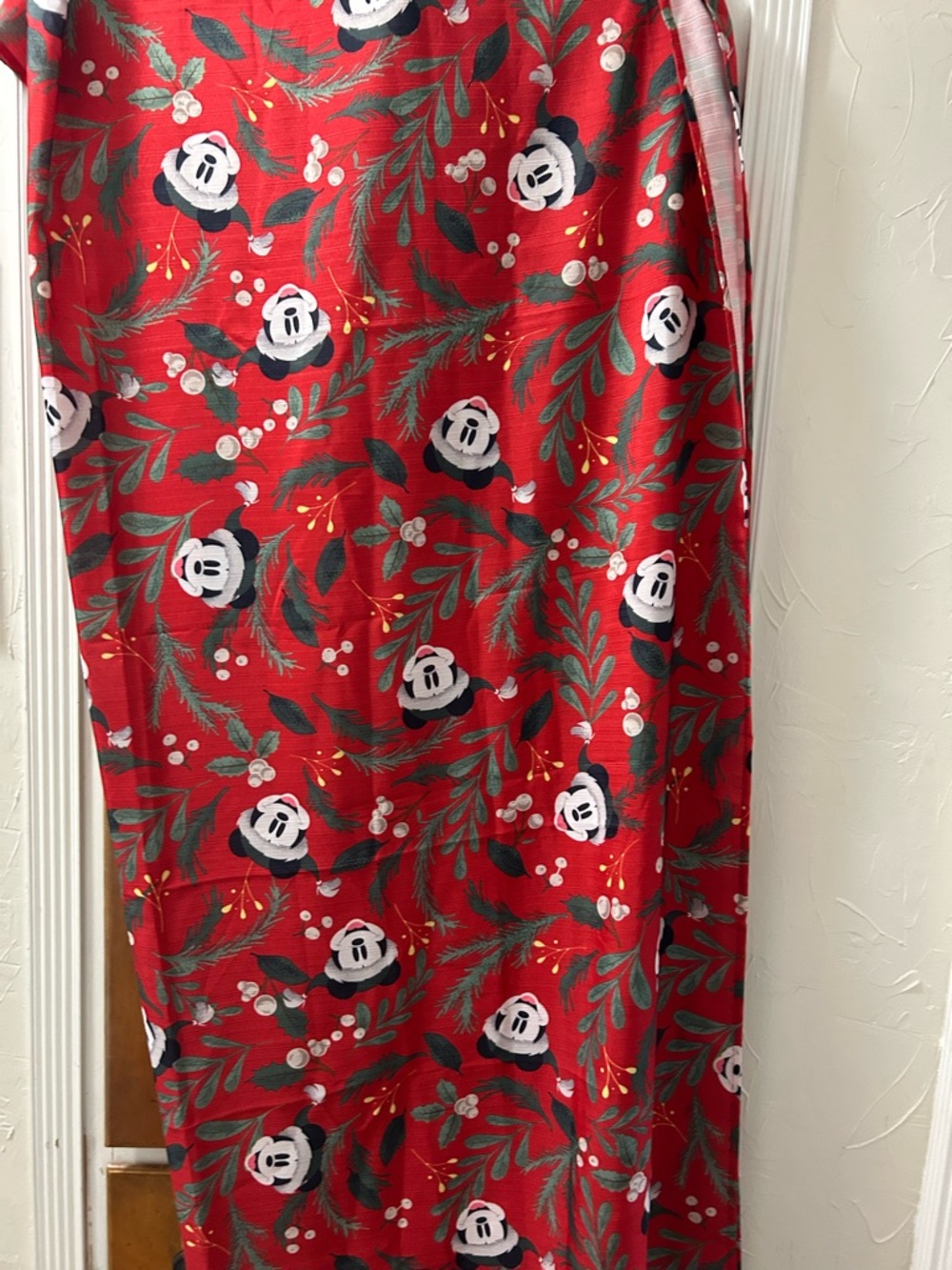 Kohl's Red and Green Holiday Mickey St Nicholas Fabric Table Linen